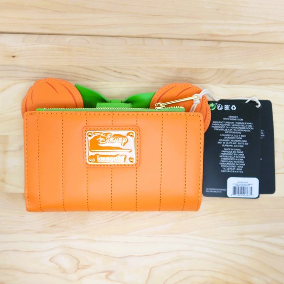 Loungefly Disney Glow Face Pumpkin Minnie Flap Wallet - Picture 3 of 4